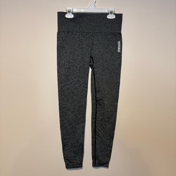 Gymshark Pants - GYMSHARK Adapt Gray Black Marl Seamless Leggings XS Logo Workout